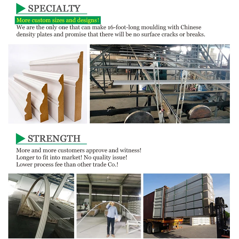 mdf primed floor carpet coved flexible wall ceiling baseboard skirting ceiling boards decoration