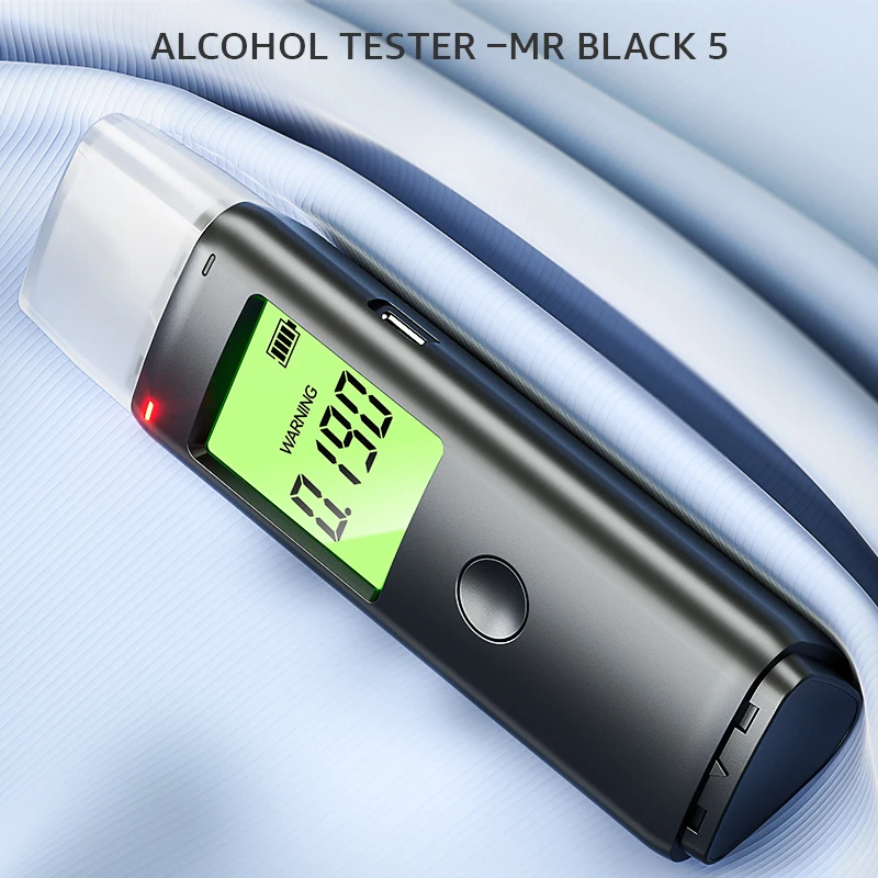 alcotester breath alcohol tester breathalyzer keychain alcoholimetro digital for home/personal use/gift Mr black 05