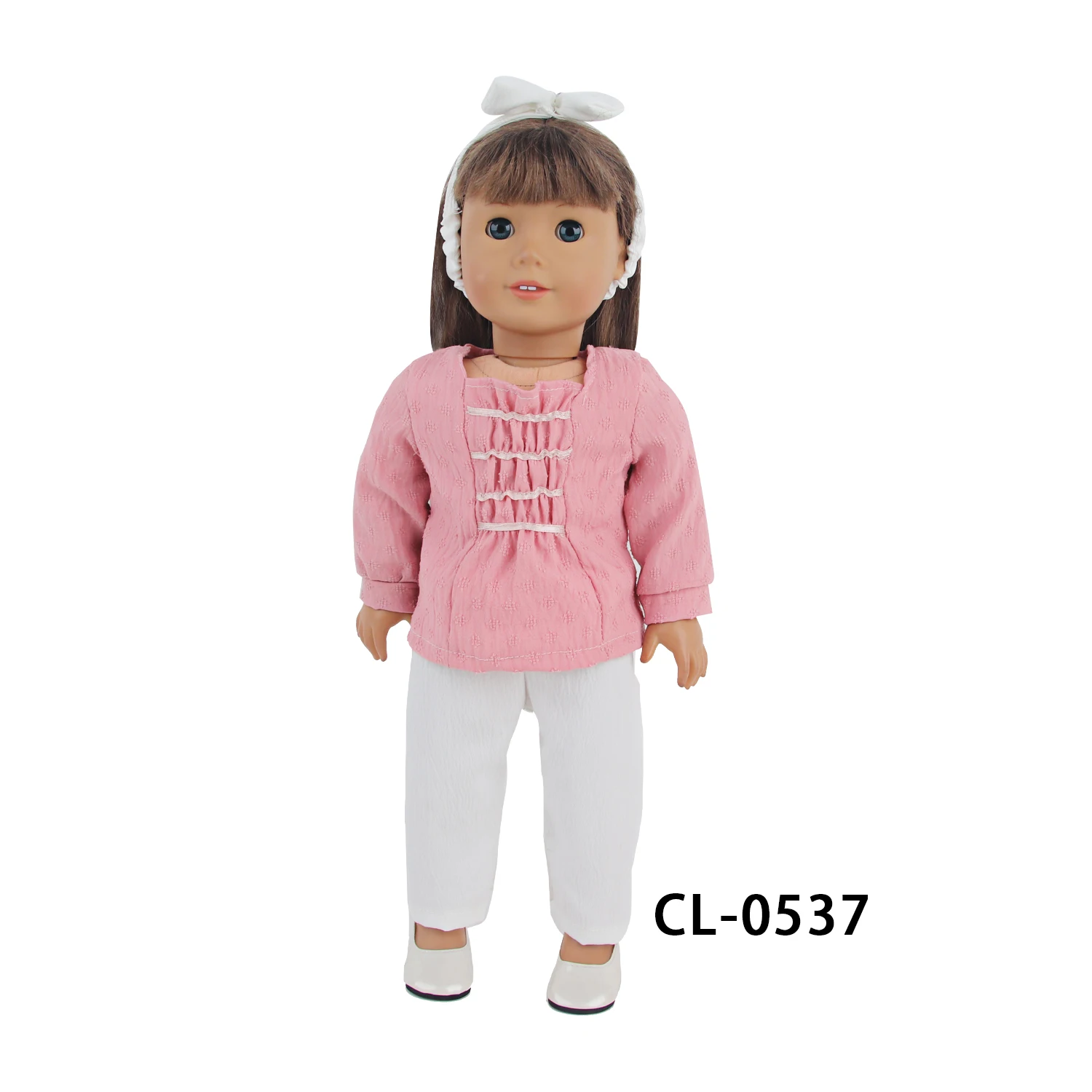 18 inch pink long sleeved top pants and headband Reborn baby doll clothes For Girl