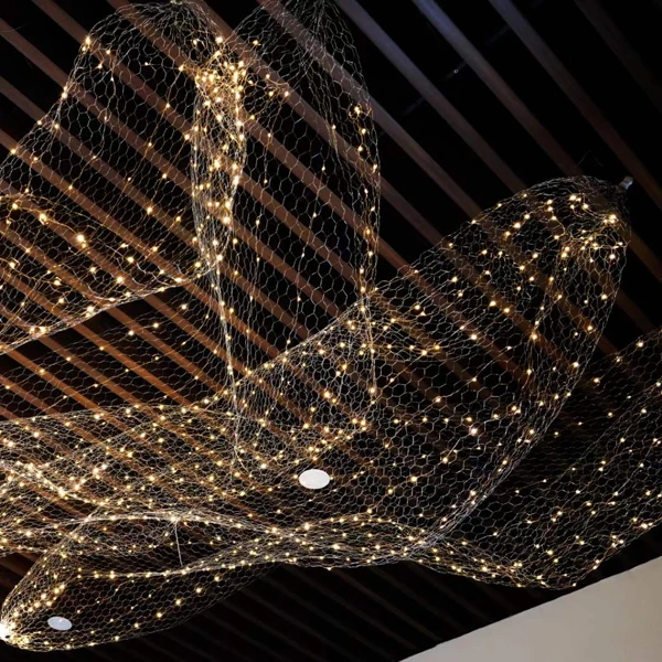 Luxury LED ceiling light decoration round beaded wedding light curtain Christmas Light String