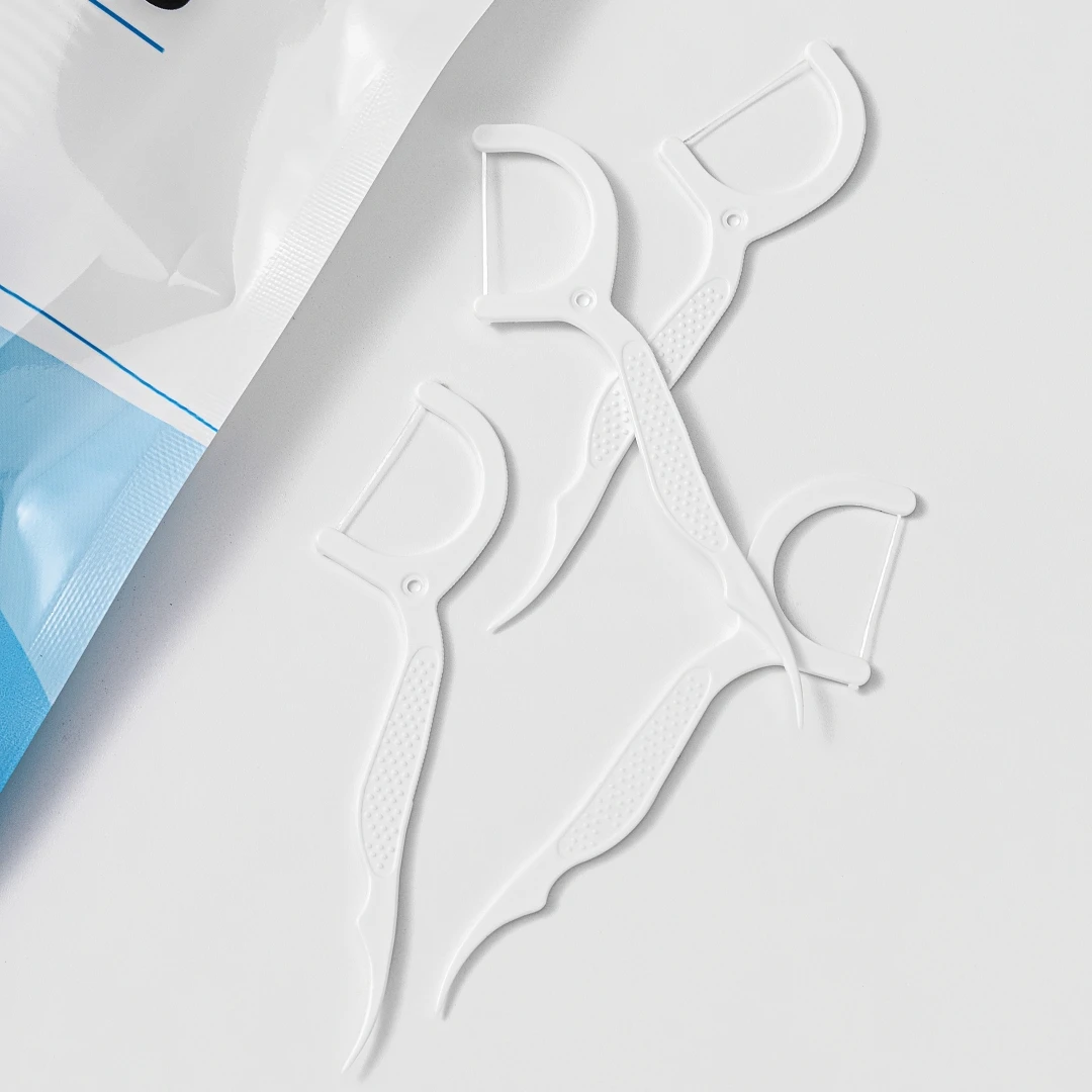 Bulk Mint Flavor  No Flavor Teeth Flosser 50Picks 100 Picks Per Bag Thin Biodegradable Dental Floss Picks