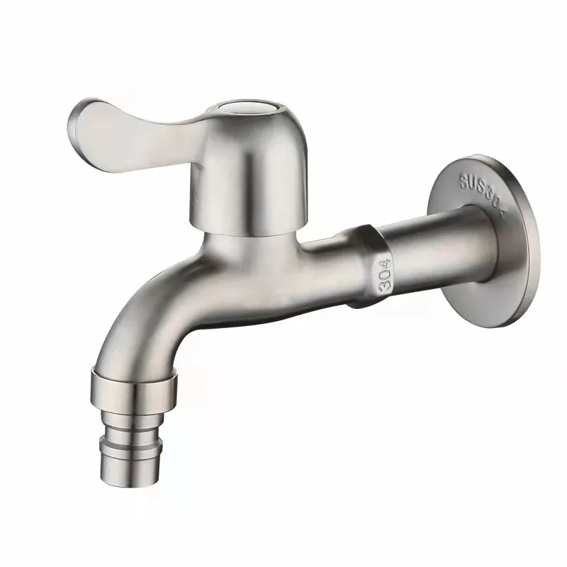 Kitchen Bibcock Faucet Wash Basin +washing Machine with Washing Machine Tap Quick Open Bibcock Stainless Steel Modern Ceramic