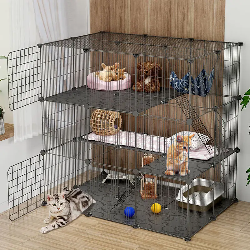 DIY Pet Playpen 35*35cm Portable metal wire Yard Fence Black or White Small pet animal cat house Cage