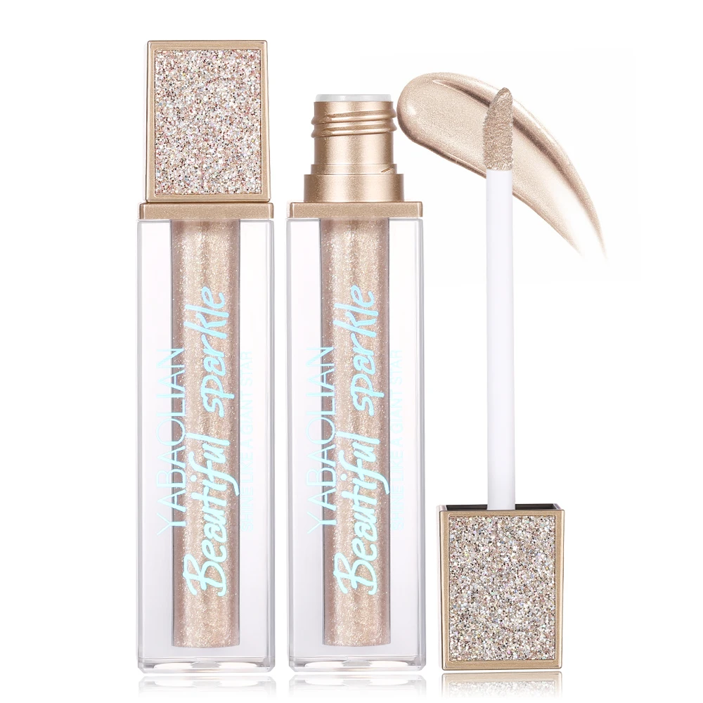 YABAOLIAN Metallic Pink Lipstick for Women Nude  Long Lasting Shine Glitter Lipstick No Smudge No Transfer Liquid Lip Gloss