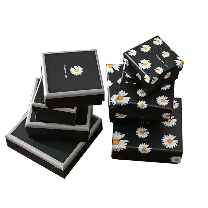 Wholesale Luxury Daisy Jewelry Packaging Box Necklace Bracelet Heaven And Earth Cover Carton