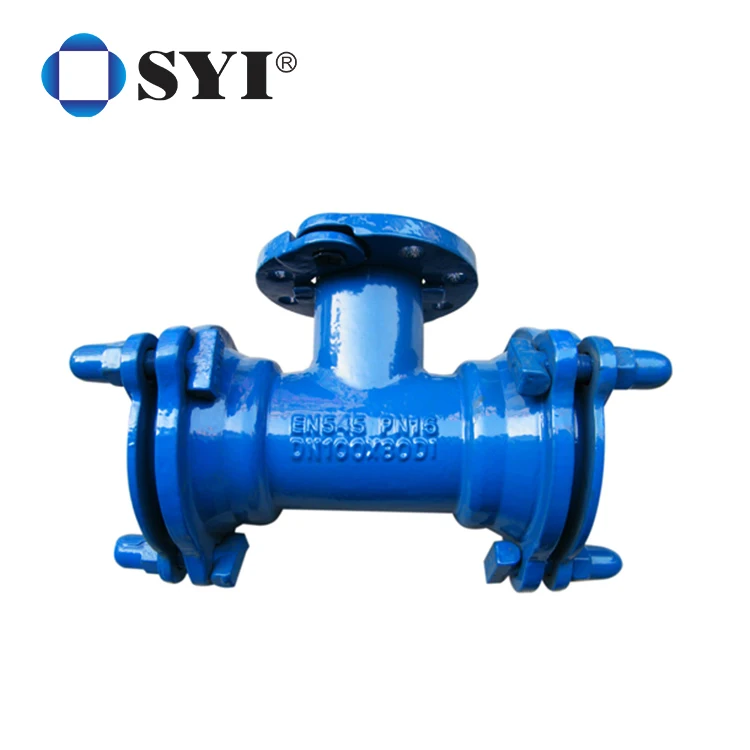 Double Socket Tee with Loosing Flange Branch COMPACT MJ Mechanical Joint Socket Pipe Fittings