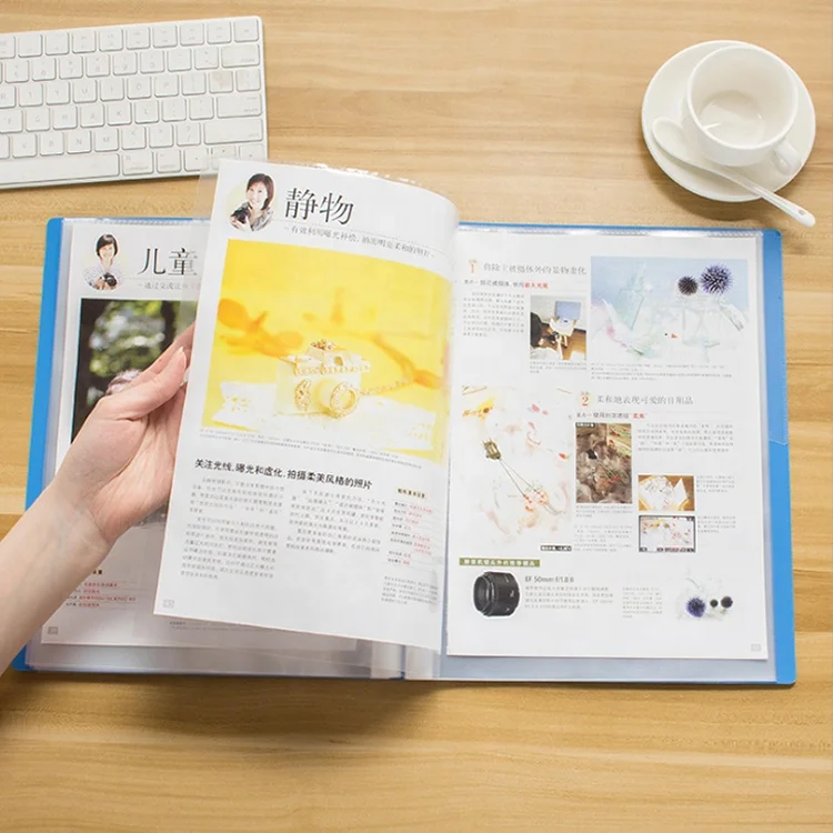 Customizable Office File Folder 2/3/4-Hole Ring Binder A4 Metal Clip School Office Made Durable PP