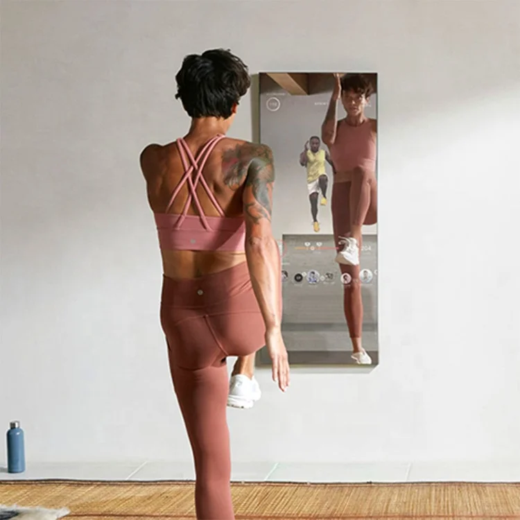 Smart Home Gym Mirror 43inch Workout Large Touch Screen Wall Mounted Floor Standing Magic Fitness TV Mirror Monitor