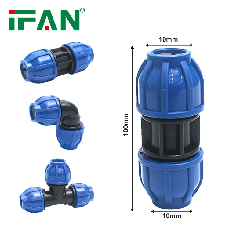 IFAN Wholesale Quick Connectors Tee Reducing Coupling PP Compression Fittings Equal Tee Water Line HDPE Fittings