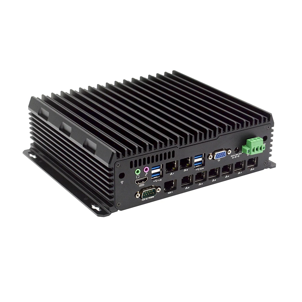 Embedded Mini PC I7 VGA USB Ops Dual Channel DDR4 All In One Industrial Computer with 8 LAN