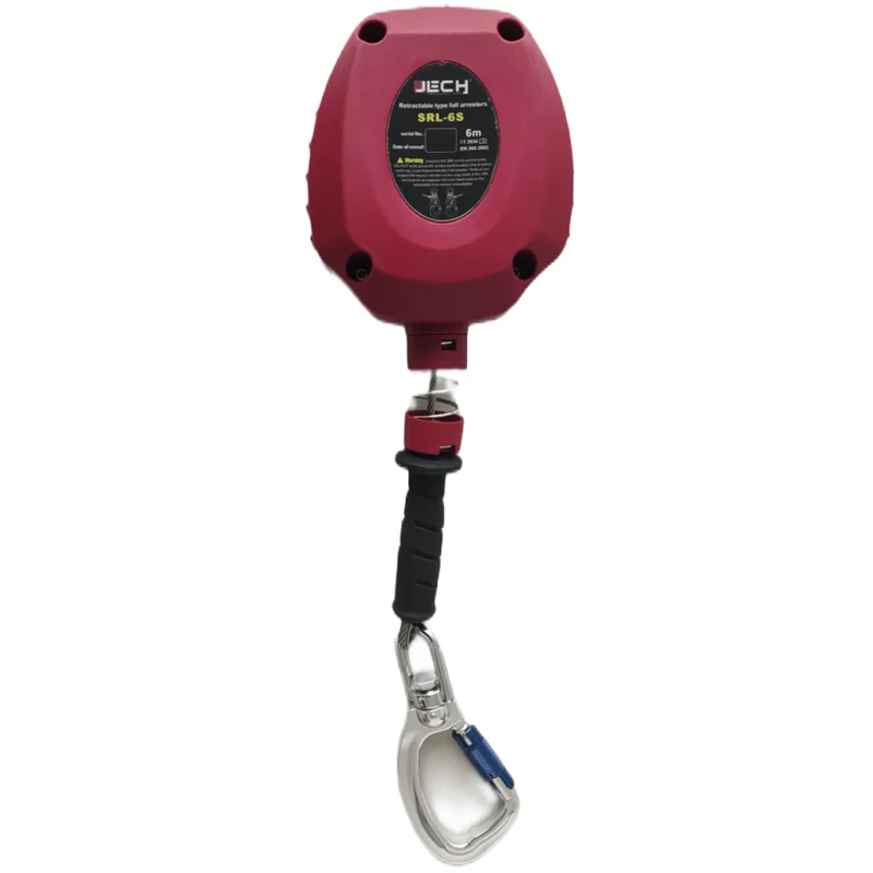 CE  Retractable Cable Type Fall Arrester 6M Vertical Self Retractable Lifeline