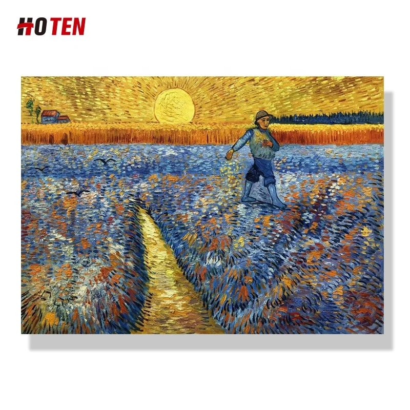 Hand painted Van Gogh Impression chrysanthemum Famous oil Painting Reproduction for room decoration