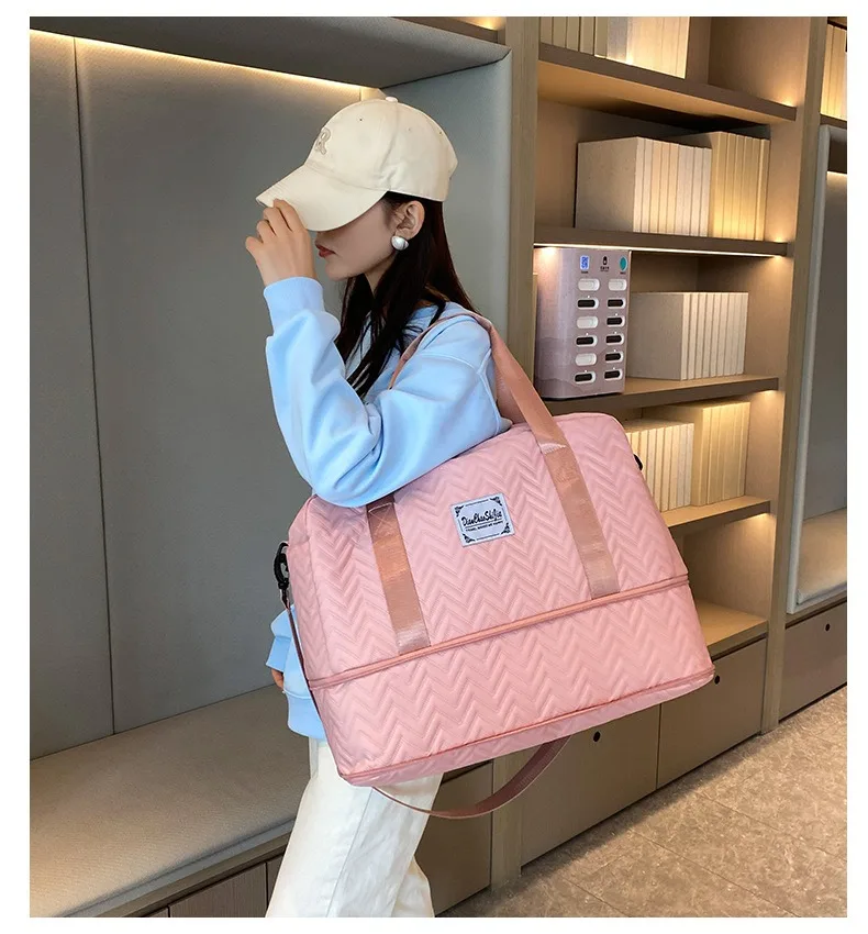 Custom Logo Foldable Duffle Multifunction Yoga Fitness Gym Oxford Underseat Waterproof Luggage Travel Bag