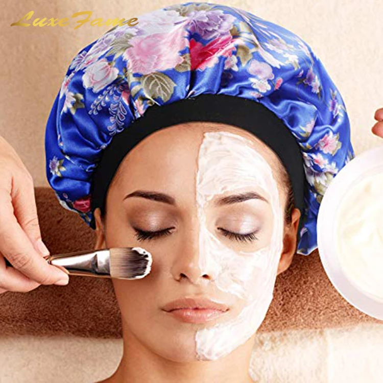 Мягкая шелковая шляпа для волос с широкой лентой, удобная шляпа для ночного сна, кепка для выпадения волос (4 шт.)