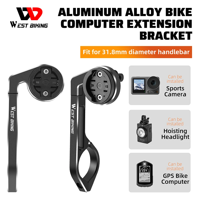 WEST BIKING Bicycle Computer Stand Durable Mtb Road Bike Gps Handlebar Stem Mount Holder Outdoor Cycling Gopro Camera Bracket