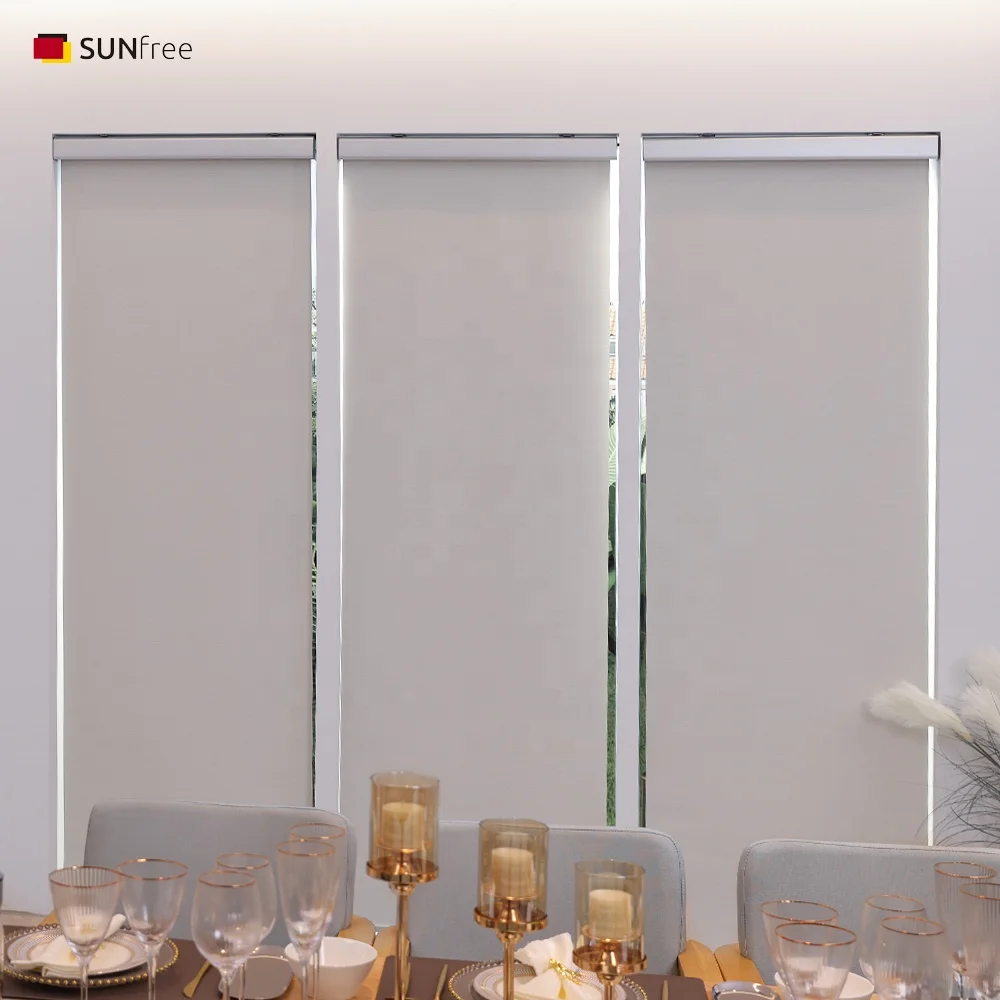 Indoor Cordless Motorised Roll Curtains Smart Blackout Roller Blinds