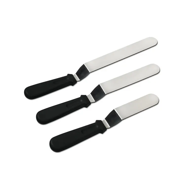 New Arrival 6/8/10 Inch Stainless Steel Offset Blade Cream Spatula Cake Serving Spatula Bakery Dough Scraper with Plastic Handle