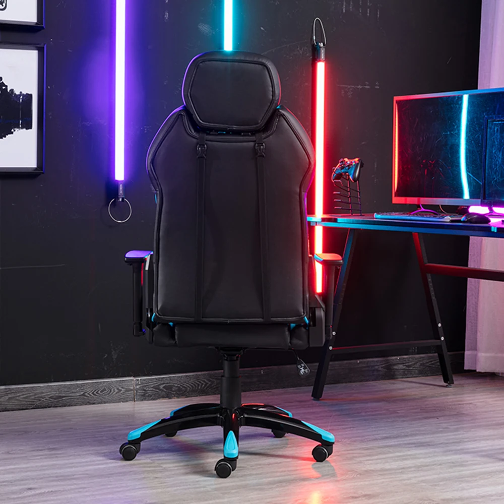 HC New model scorpion racing leather x rocker gaming chair secret lab 1 piece Blue black swivel gaming chair with logo