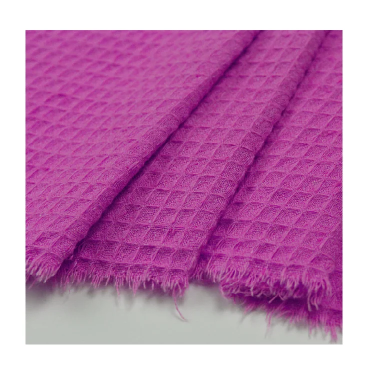 Customized Colors Waffle Fabric Different Width available Soft Classic Pattern Material
