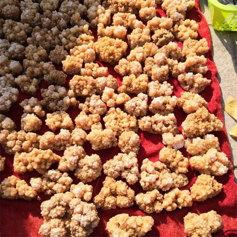 Wholesale healing stones raw gemstone crystal cluster yellow stalactite mineral specimen for sale