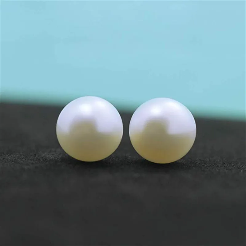 High Luster White 6-11mm 100% Cultured Freshwater Pearl Stud Earrings for Women Sterling