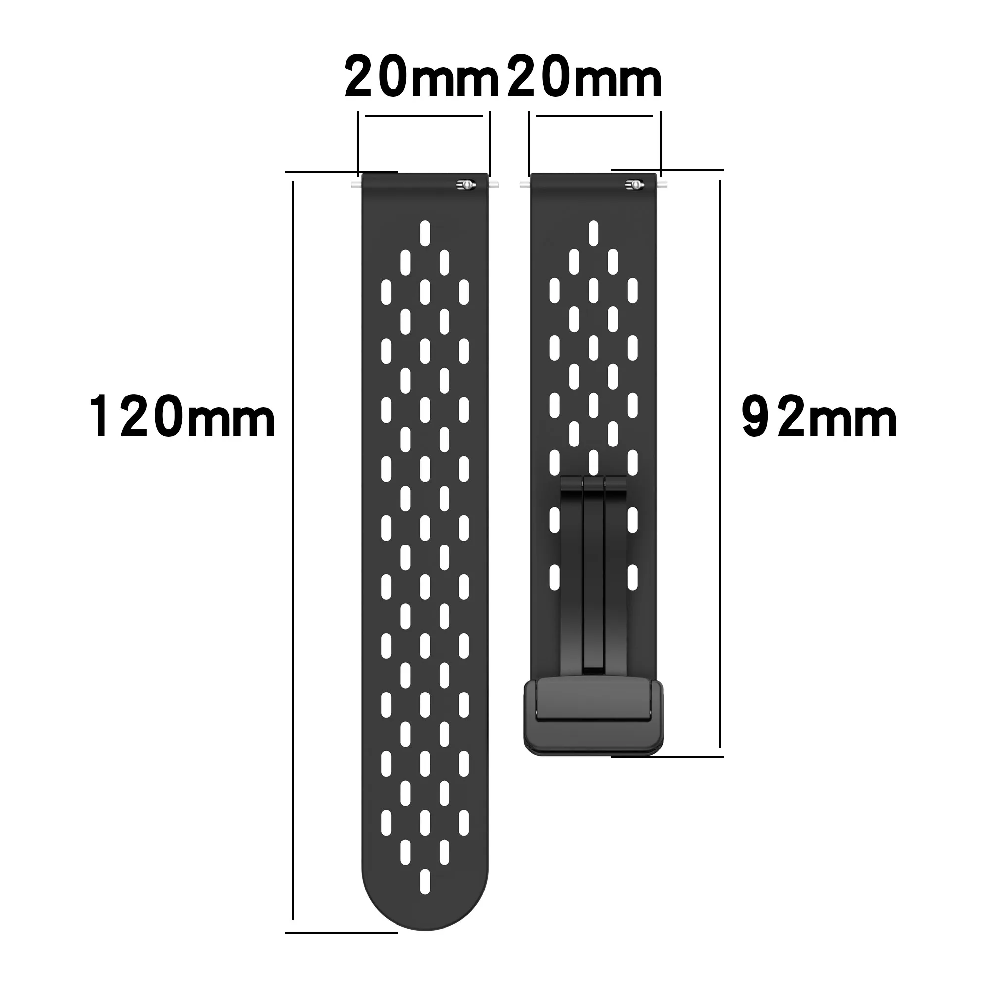 ShanHai 20mm 22mm Folding Buckle Magnetic Buckle Silicone Strap Band For Huami Amazfit GTS 4 mini 3 2 2e GTS2 GTS3 / Bip 5 3 S U
