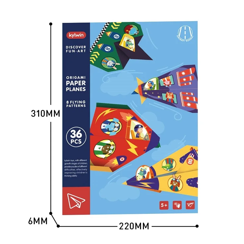 
RTS Educational diy Handmade Discover fun art Toys DIY Paper Plane Kids Assembly Origami Toys 