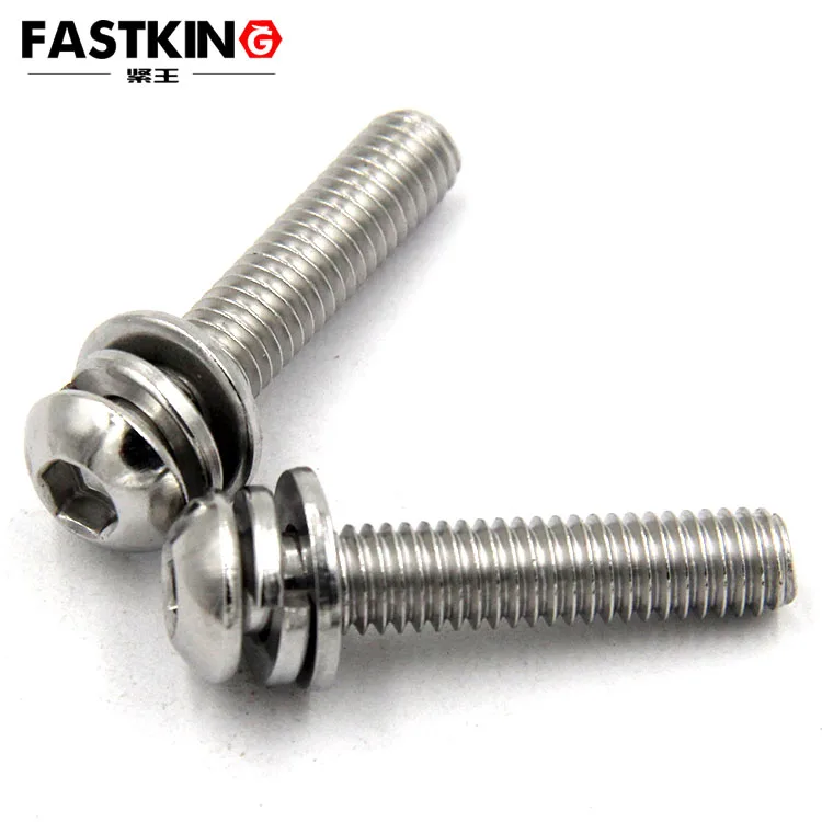 Combined screw hexagon button head  sems screw ISO7380