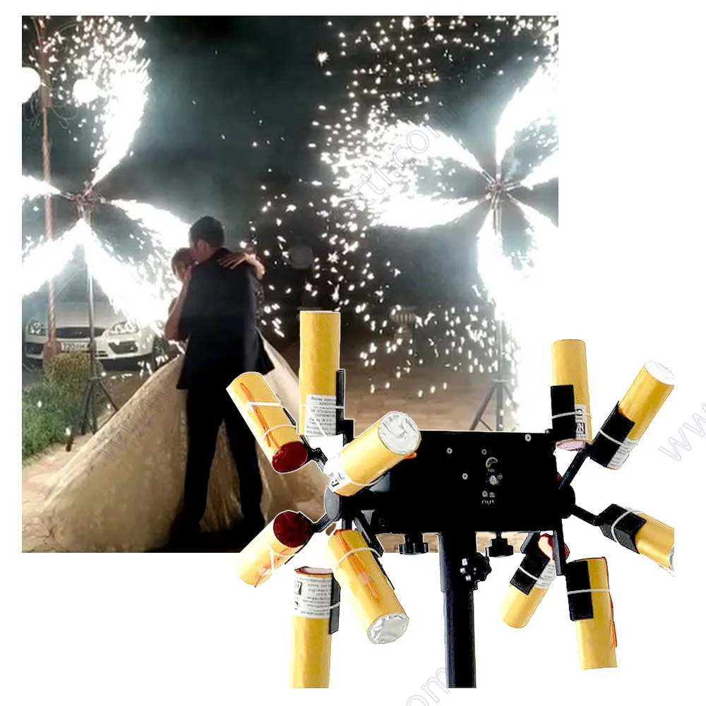 Dj SFX Fountain Sparkler Spark Stage Indoor Firing System Double Wheels Party Wedding Remote Control Cold Pyro Fireworks Machine