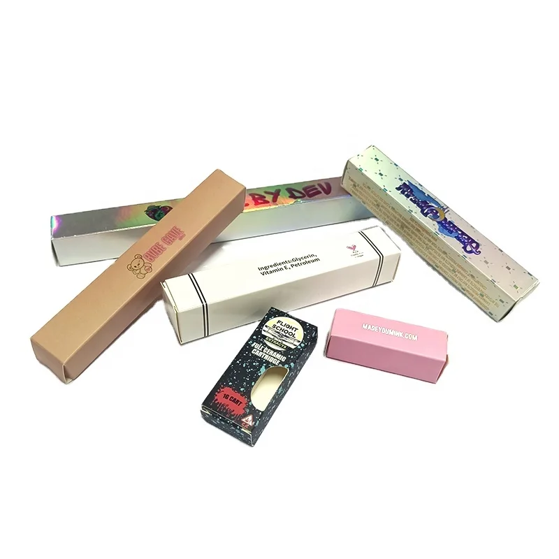 Beauty printing customized  LOGO cosmetic lip oil lipstick tube box packaging for makeup