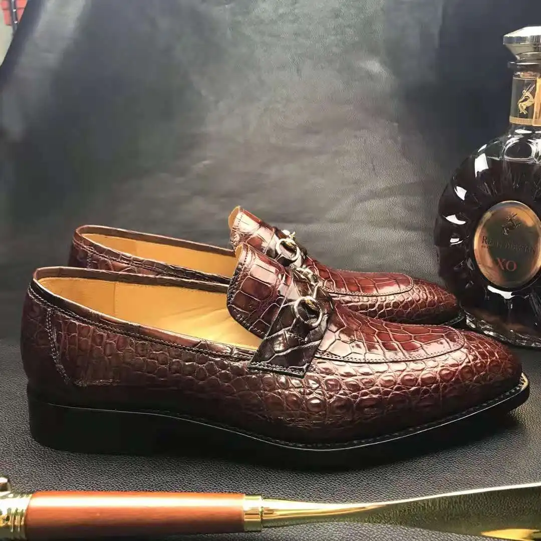 Alligator Shoes Men Genuine Leather Pure Crocodile Skin Casual Shoes For Men Elegant Style Sapato Luxury Loafers Shoes For Men