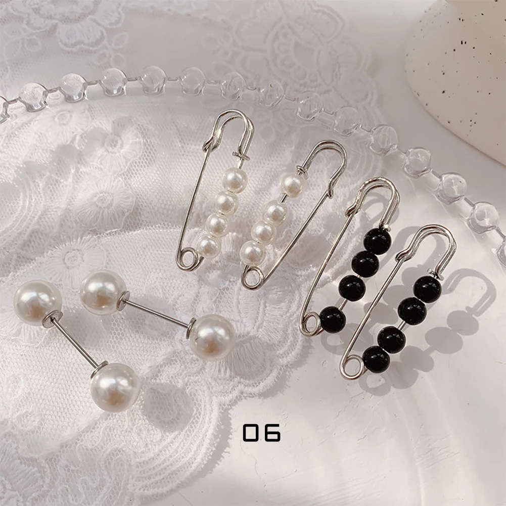 Rinhoo Card Jewelry Sets Cute Enamel Brooches Pins Pearl Neckline Small Collar Lapel Pin Buckle Fixed Clothes Invisible Brooch