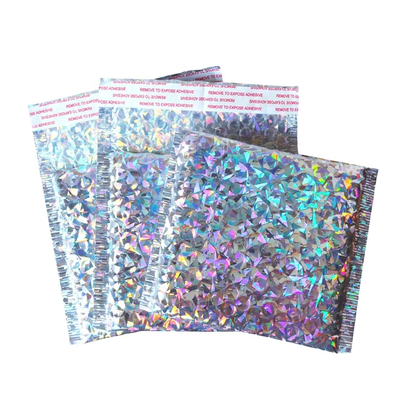 Reflective Holo Laser Material Aluminized Silver Bag Aluminum Foil Bubble Bag