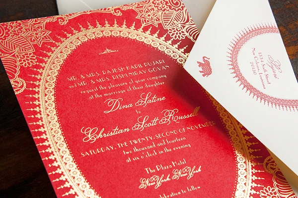 Luxury Design Wedding Invitation Card Custom Printed Photos Place Muslim for Reception Wedding Reception Tarjeta De Boda