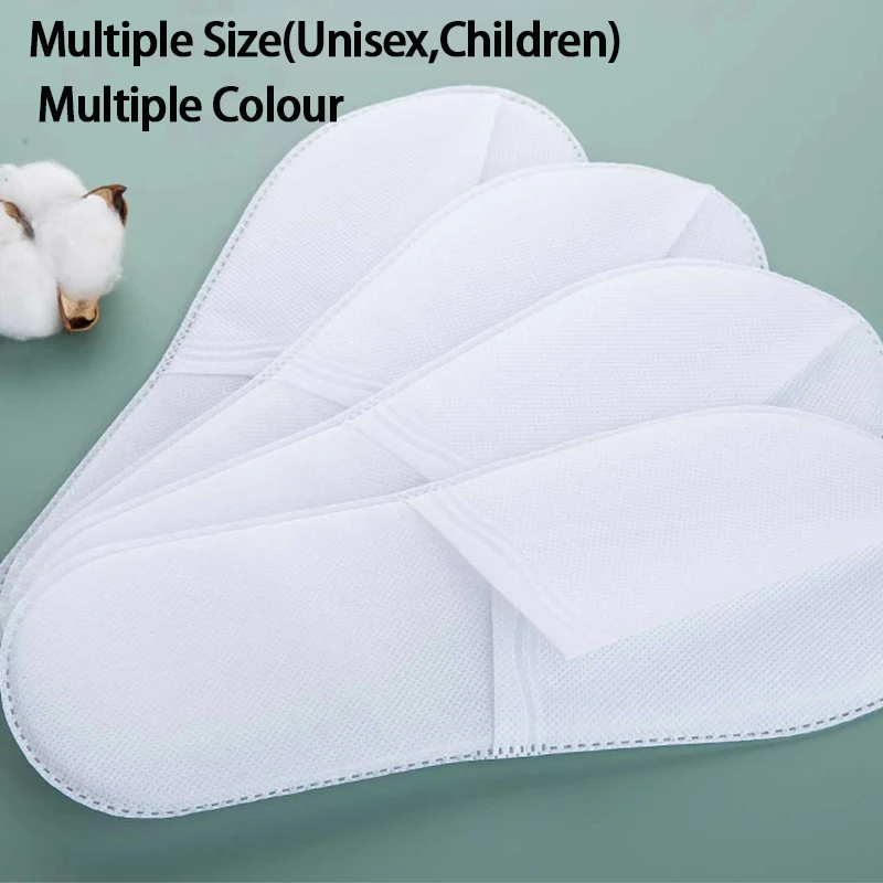 Custom Hotel Slipper White Black Pedicure Spa Slippers Beauty Salon Black Hotel Disposable Non Woven Spa Slipper for women