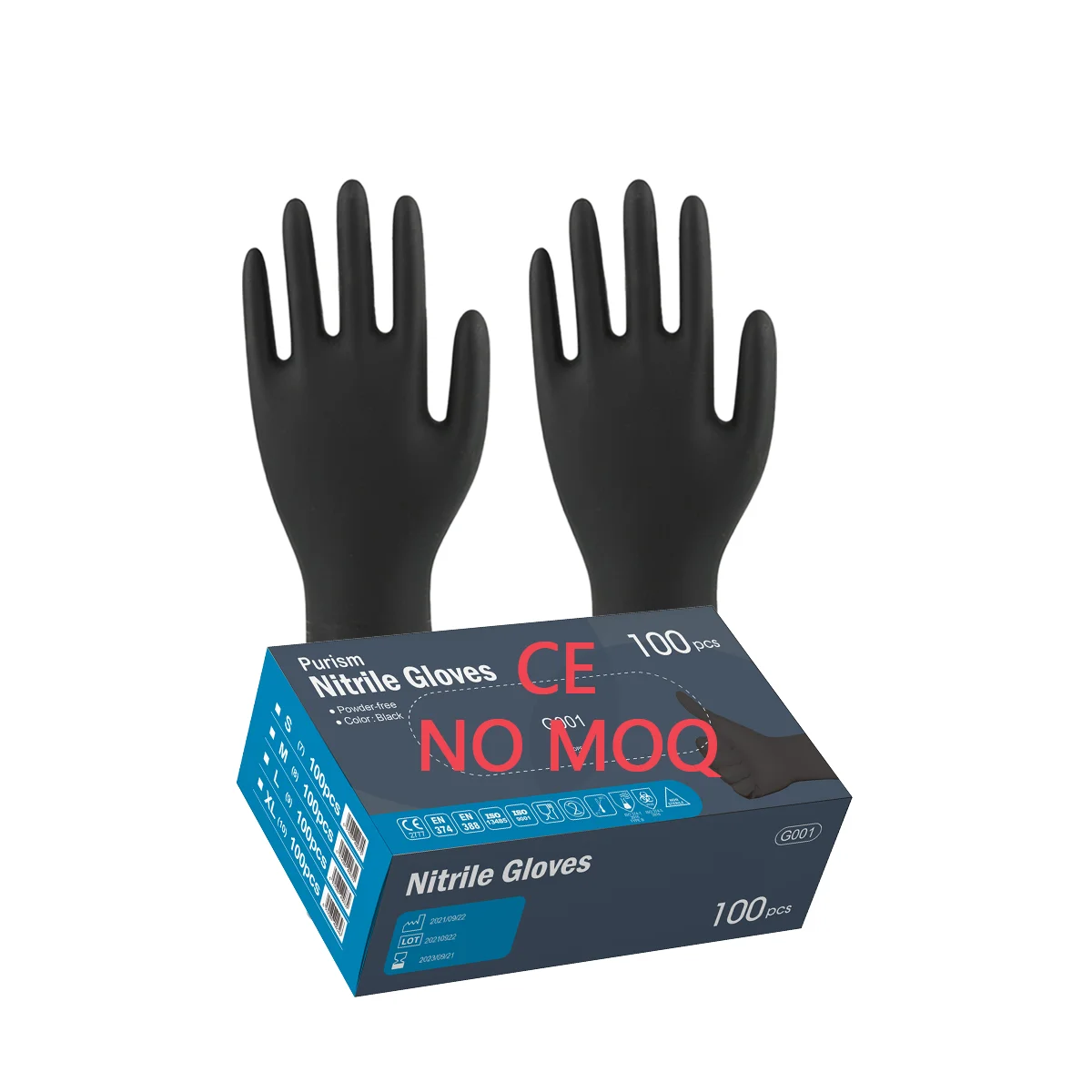 Disposable nitrile gloves Best Price powder-free Black glove in bulk