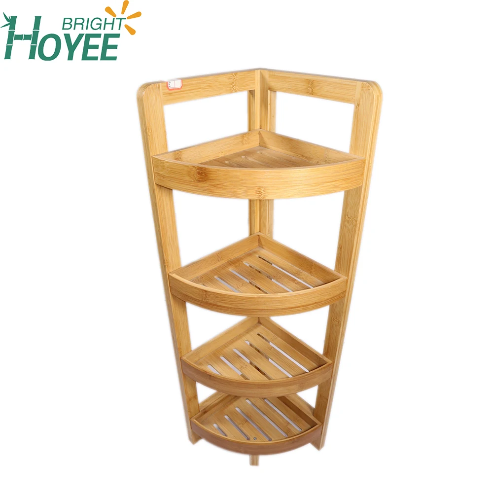 Bamboo Bathroom Storage 3 Tier Corner Shelf Rack Unit Shelves Stand