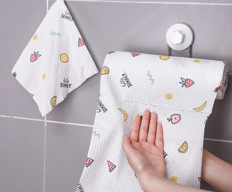 New design reusable 3-color printed checkered lazy kitchen dish wet and dry wipes