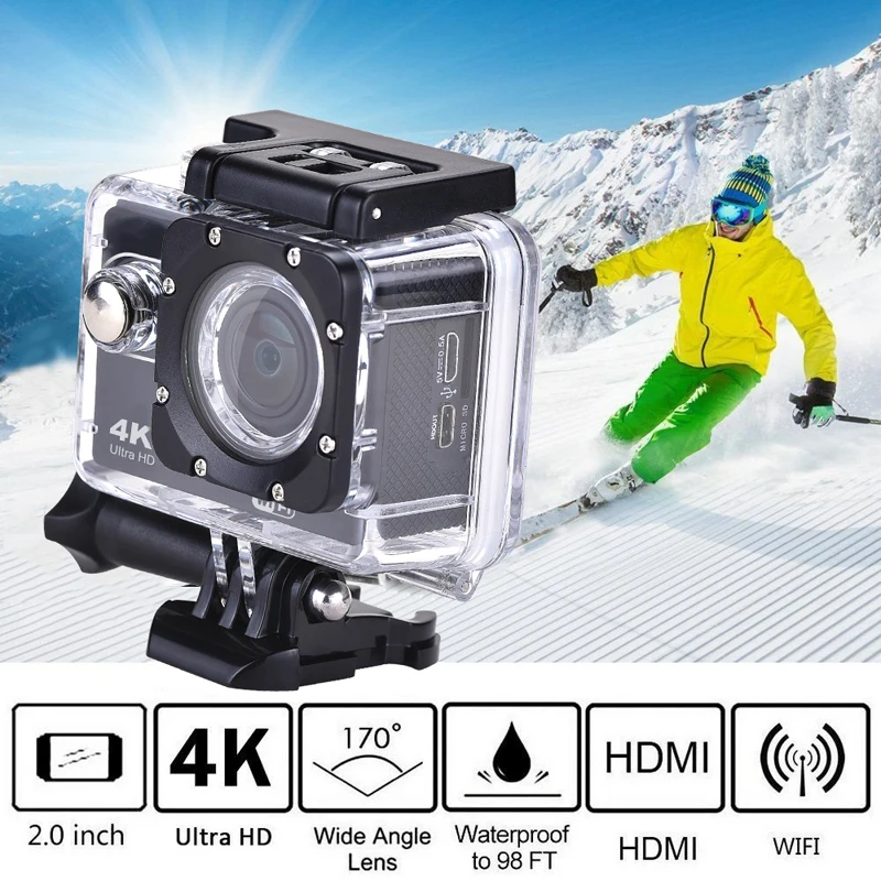  2021 Мини Wi-Fi вращающаяся видеокамера видеорегистратор go pro Экшн-камера 4k Водонепроницаемая