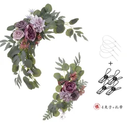 Artificial Flower Rose Peony Welcome Sign Wedding Guest Card Decoration Wedding Arch Wedding Background Wall Decoration Supplies