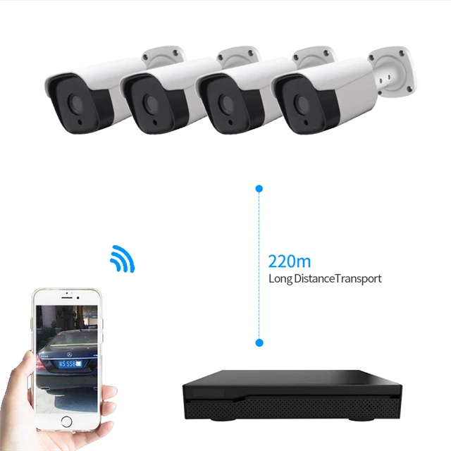 3 Мп 4 канала наружная 1 ТБ ip poe trak 360 камера nvr комплект системы