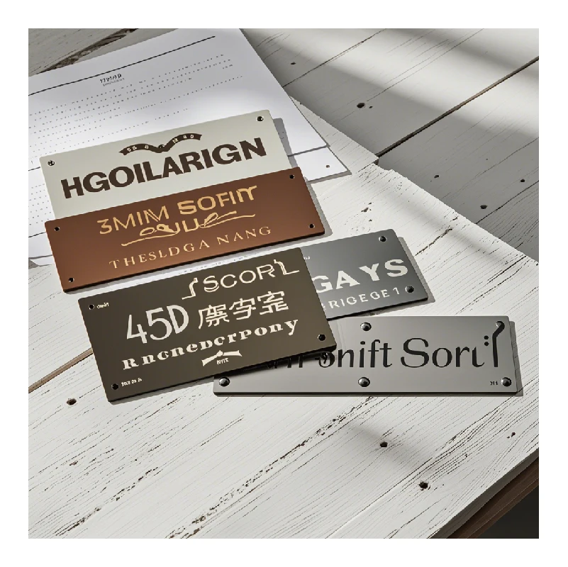 Professional Custom Gold Aluminum Brass Printing Engrave Brand Logo Labels Handbag Accessories Designer Alloye Metal Nameplate