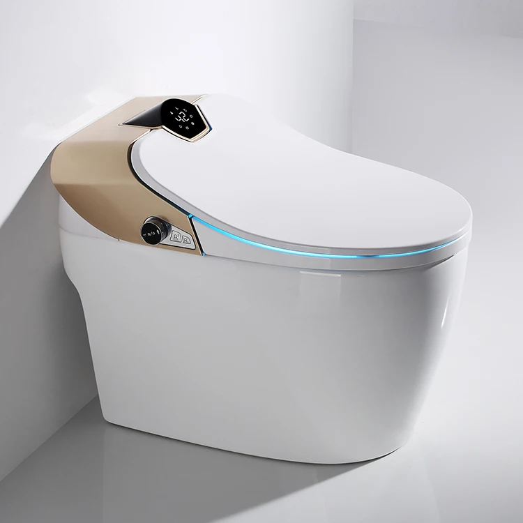 
2020 high quality luxury gold modern 110v electronic wc automatic open bathroom intelligent closestool smart toilet for home 