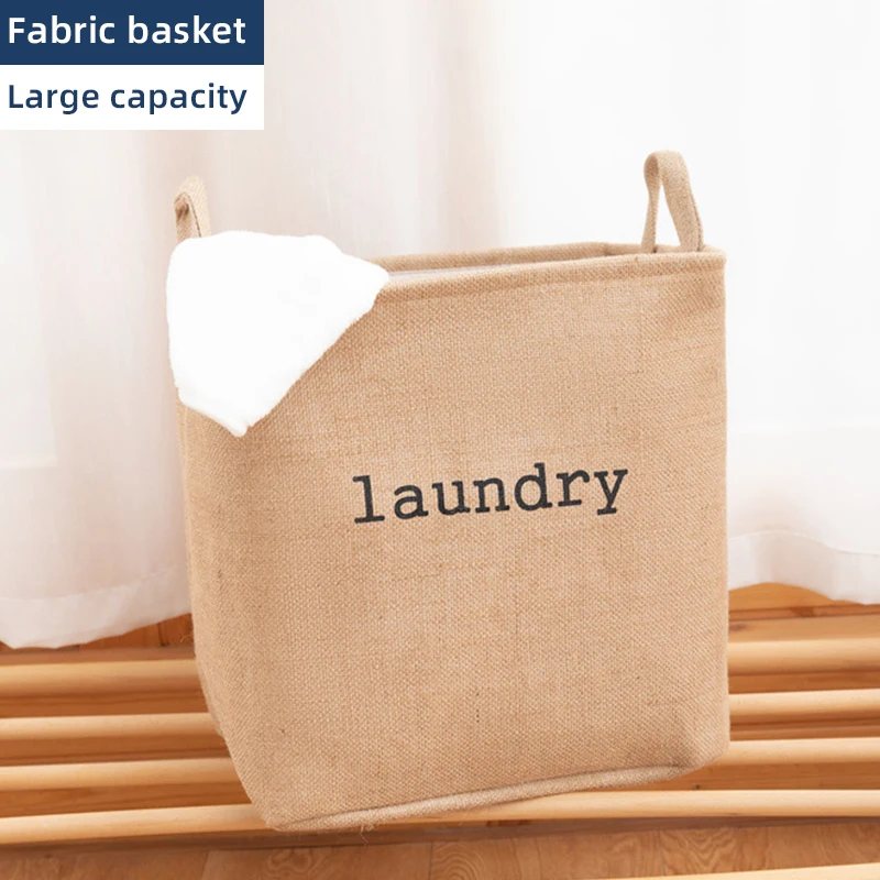 New Foldable Laundry Basket Large Cotton and Linen Storage Basket Clothes Organizer Dirty Clothes Basket