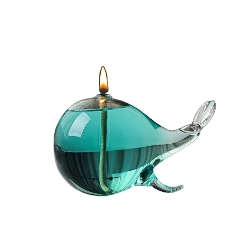 Wholesale Empty Hand-blown Whale Shapes Glass Candle Holders Lanterns Candle Jar