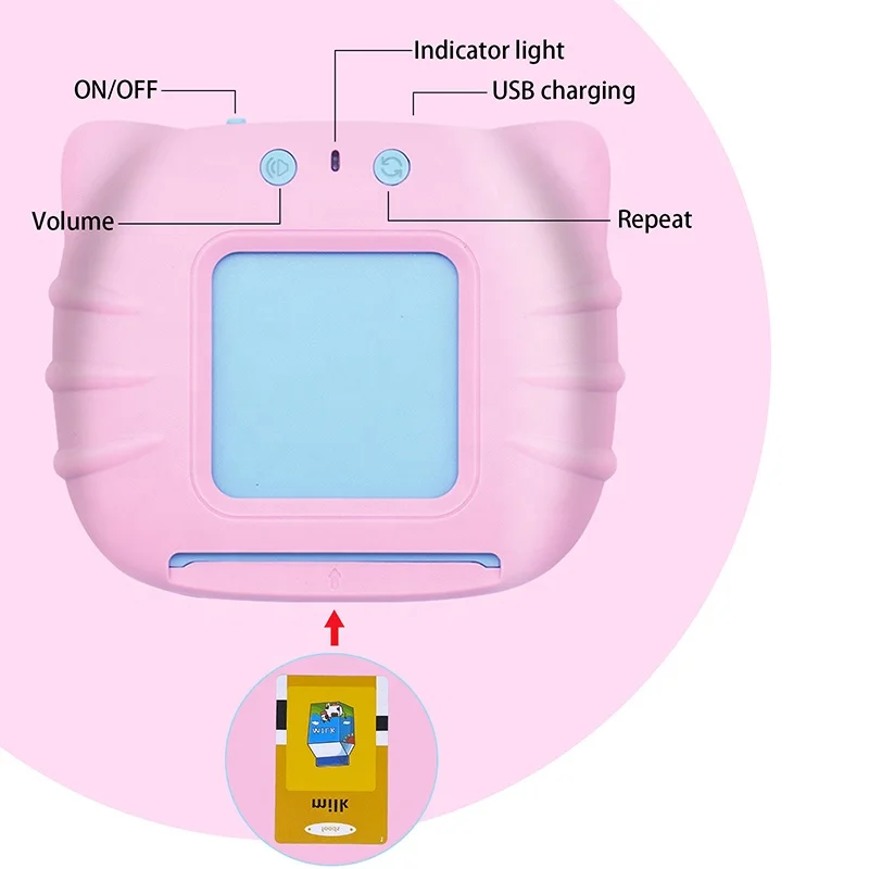 255 Word USB Rechargeable Toddler Packet Speech Talking Flash Card For Kids Children Educational