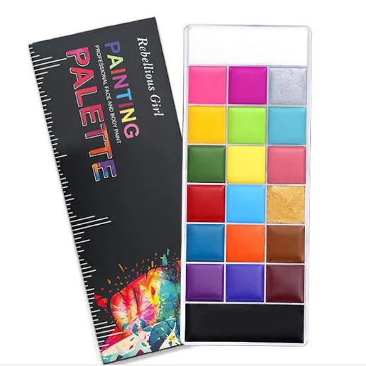 20 Colors Halloween Party Celebration Paint Set Swoop-Proof Face and Body Paint Palette for Makeup