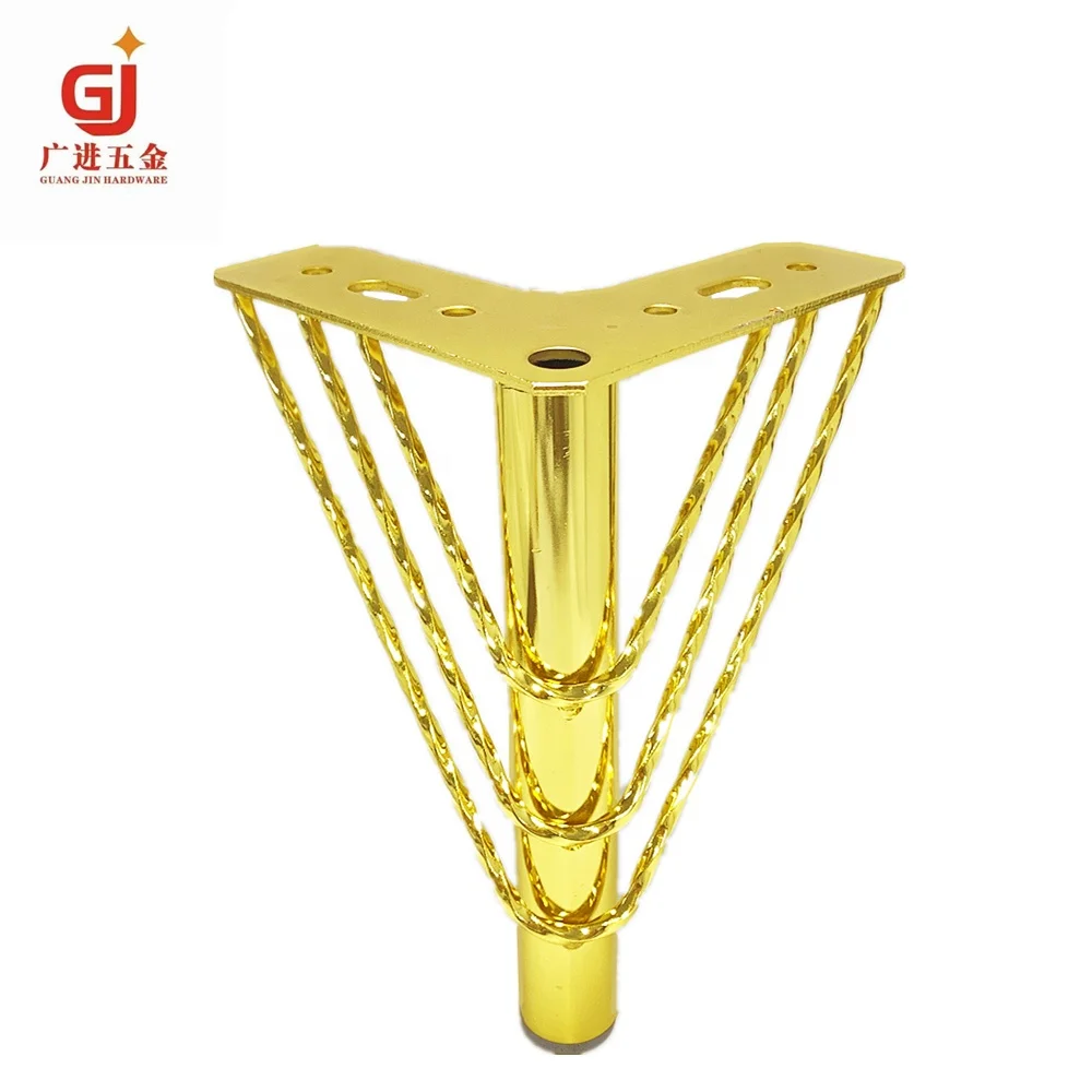 Popular Metal Sofa Feet 15 cm Iron Plated Furniture Sofa Legs With Black Rubber