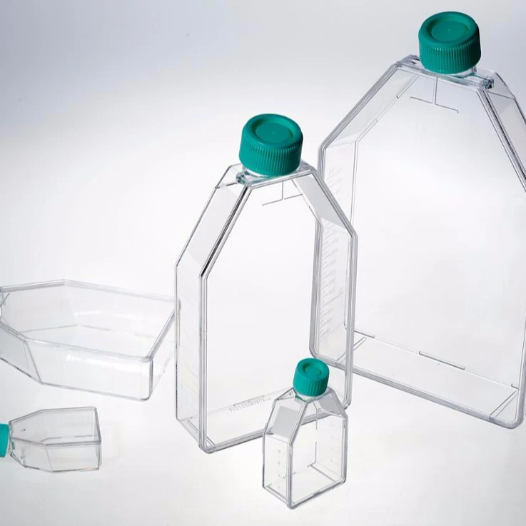 Лабораторные пластиковые стерильные бутылки для культивирования тканей, бутылки для культивирования клеток