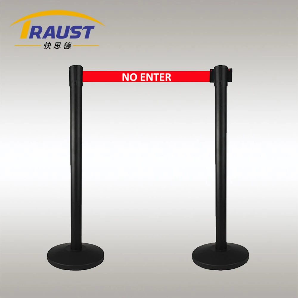 Traust supplier airport crowd controller queue line tape retractable belt barricade stand poles post concrete barrier stanchion